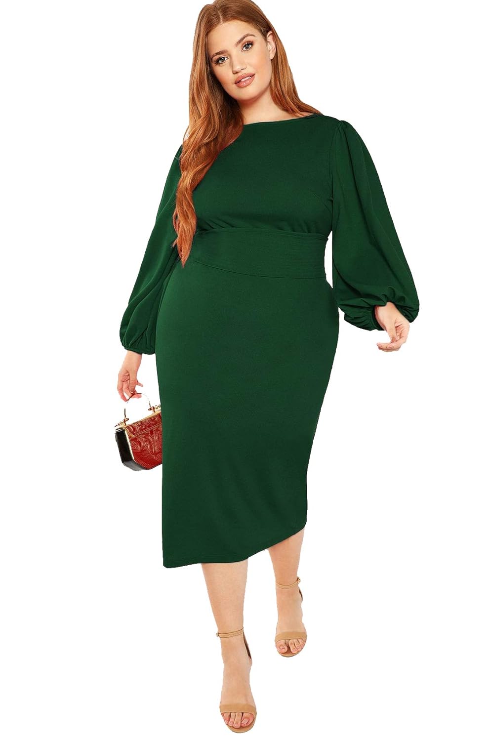 green christmas dress plus size