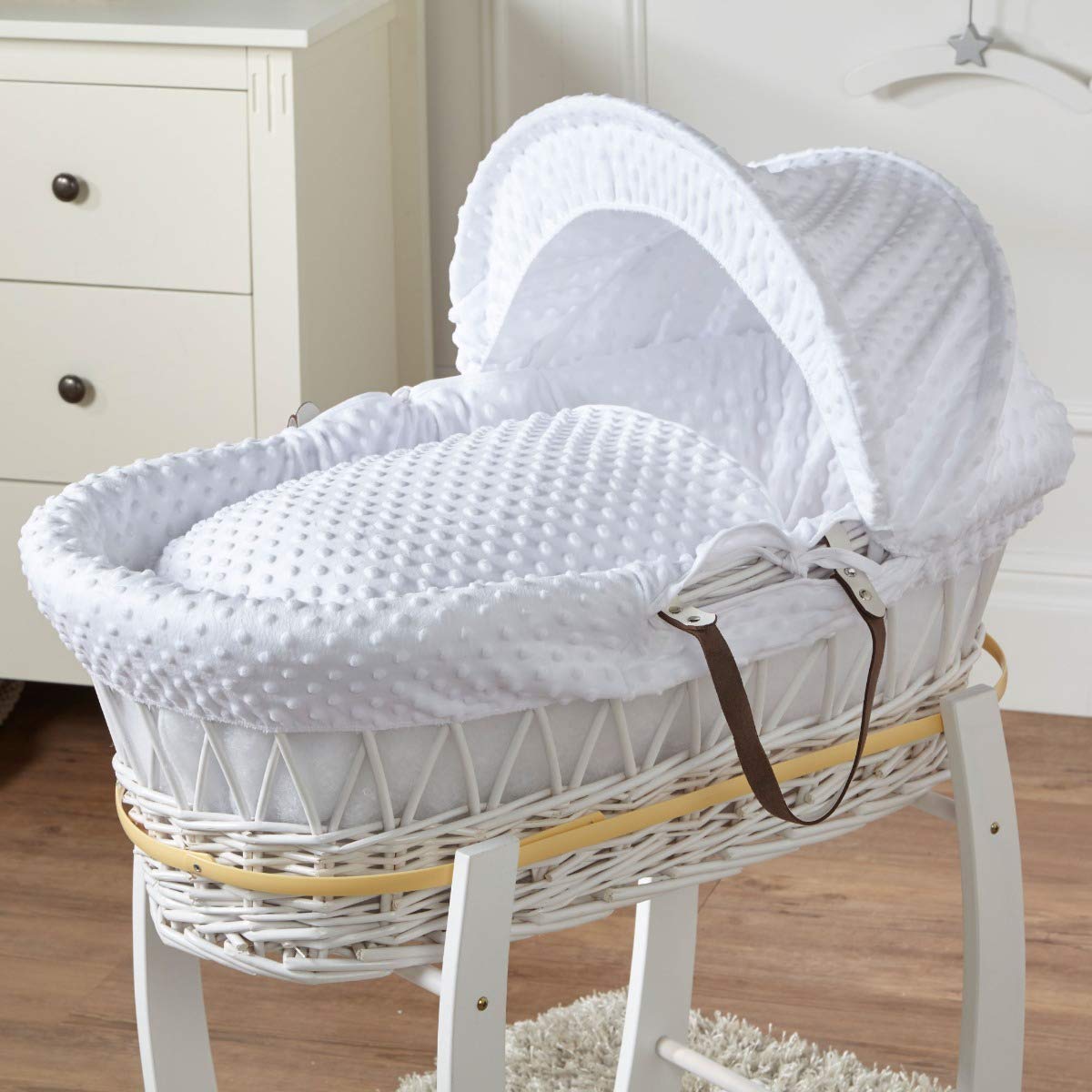 wicker bassinet basket with stand