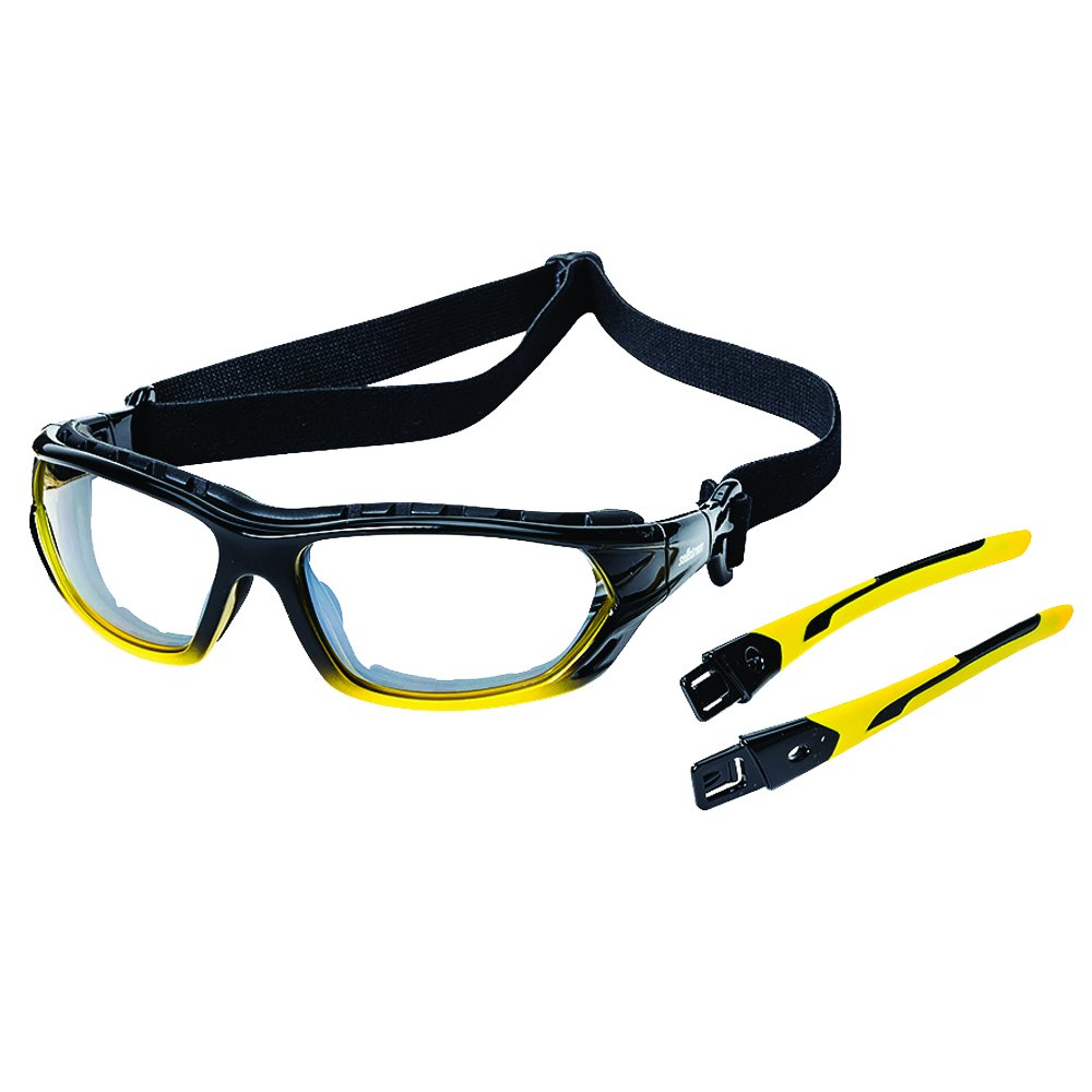 Sellstrom Polycarbonate Sealed Safety Glasses, Protective Eyewear, Hard-Coating Anti Fog, Tinted Goggles, U.S. Military Ballistic Rated, Yellow/Black with Indoor/Outdoor Tint, S70002
