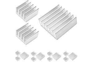 DAOKAI 15 Pcs Aluminium Heatsink Cooling Set Cooler Heatsink Protect The Motherboard, for Cooling Raspberry Pi with Thermal C