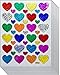 Jazzstick 390 Colorful Heart Stickers Glitter Red Pink Yellow Green Blue Silver Orange Scrapbook 10 sheets 01A34