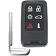 X AUTOHAUX 6 Button Flip Car Keyless Entry Remote Control Replacement Key Fob Proximity Smart Fob KR55WK49264 for Volvo XC60 10-13 XC70 07-13 902MHz Chip 46