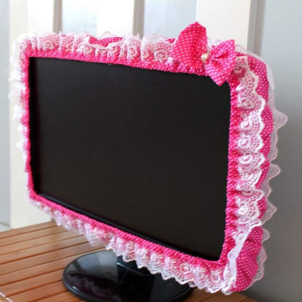 Gugou Computer Monitor Cover, Elastic Computer Cover Christmas Decorations for Home Office Decor and New Year Gift Ideas (Rose)