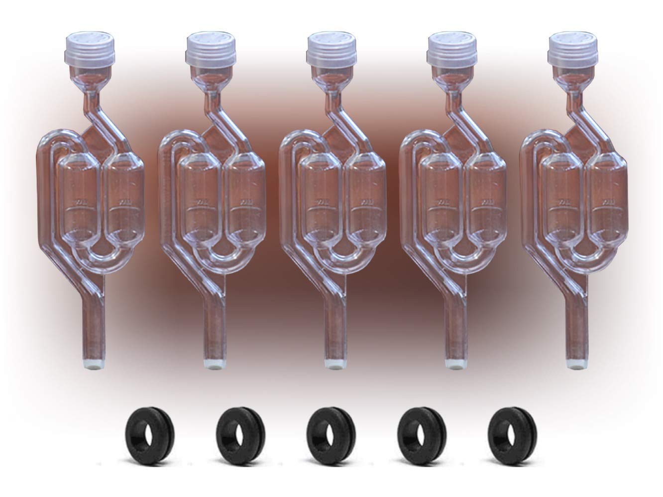 5 x Airlock S-Bubble Type with Grommets