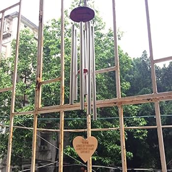 memorial engraved personalized chime wind loss remembrance chimes dad mom custom gift silver amazon