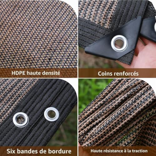 Garden Shade Net with Eyelets Outdoor Shade Net 80% Sun Protection for Greenhouse, Garden, Pergola, Chicken Coop, Outdoor, 3 x 4 m