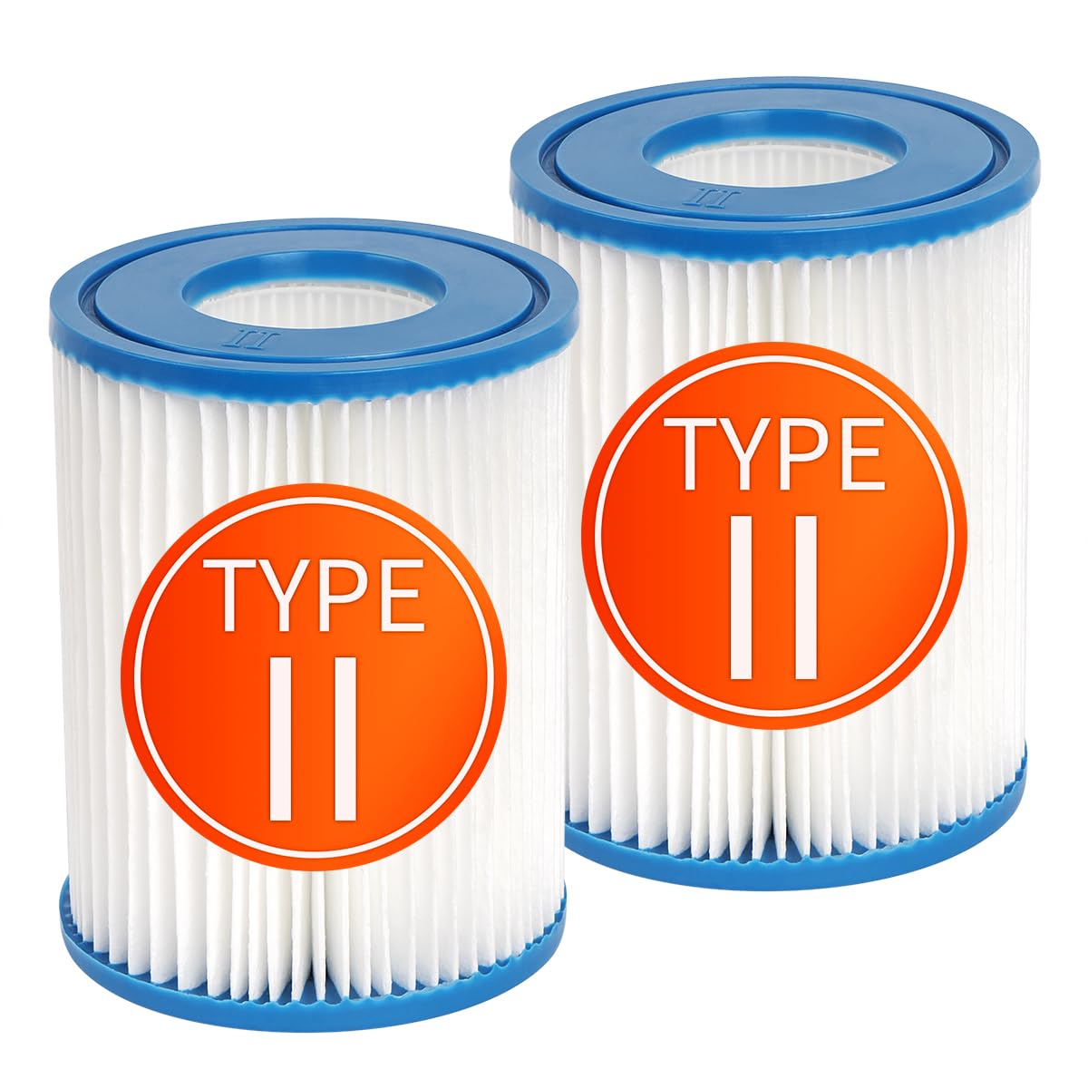 Benfosh 2 Pack Filter Cartridges for Bestway, Type II Filter for Swimming Pool,Compatible with Lay Z Spa Filter,Easy Cleaning Hot Tub Filter Cartridges