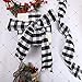 URATOT Christmas Gift Wrapping Plaid Burlap Ribbon Christmas Gingham Wired Ribbon for Christmas Tree Crafts Decoration, Floral Bows Craft