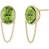 14K Yellow Gold Peridot Bony Levy Color Bezel Stud Earrings