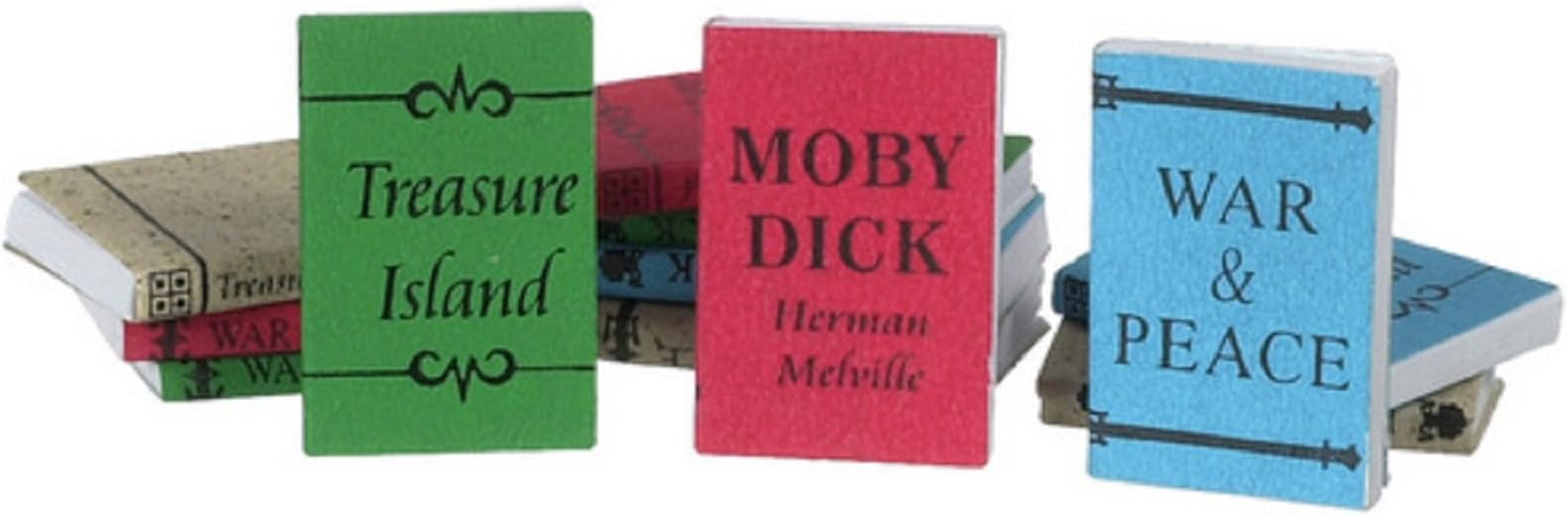 Dollhouse Miniature 1:12 Scale 12 Pc Large Bound Books with Printed Covers Set #Im65774