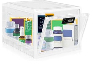 CHEFEGGUKK Medicine Lock Box, Office Lockable Storage Cabinet for Fridge Food/Electronics Safe, Phone Jail Lock Box with Combination Code for Home/Dorms Storage Lockers