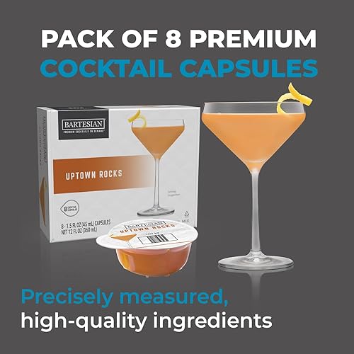Bartesian Uptown Rocks Cocktail Mixer Capsules, Pack of Cocktail