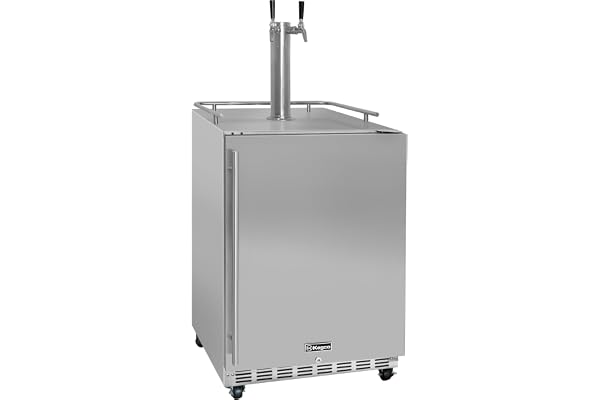 Kegco Kegerator 24" Wide Dual Tap Stainless Steel Commercial Beer Dispenser HK38SSC-2