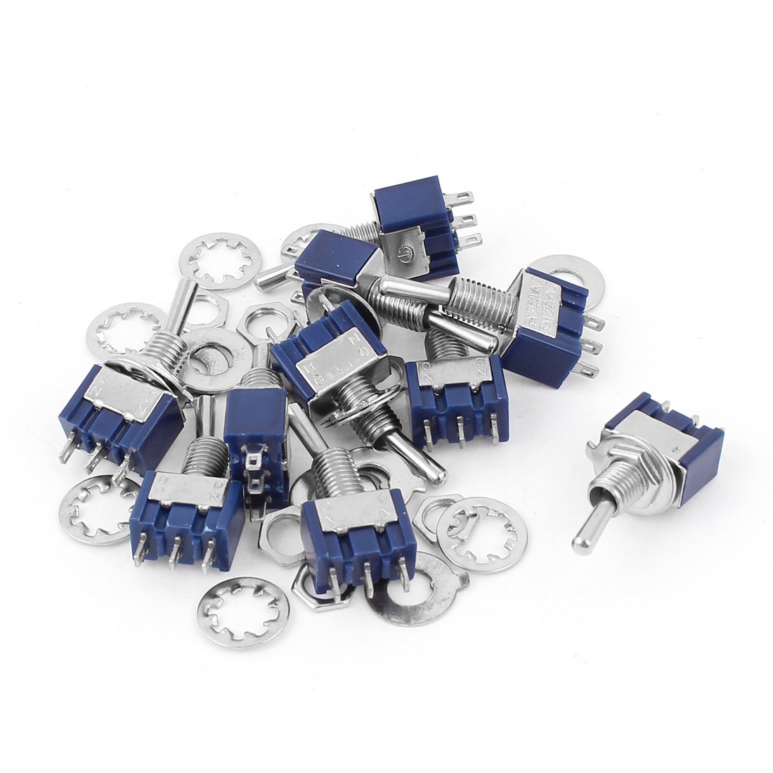 Sourcingmap 10 Pcs 3 Pin SPDT ON-ON 2 Positions Mini Toggle Switch AC 6A/125V