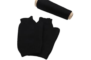 iMongol Pure Cashmere Women Men Unisex Fingerless Mittens Gloves Half Fingers, Thumb Hole Thick 3ply Yarn