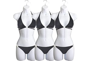 White Female Mannequin Hip Long Hollow Back Body Torso Dress Form & Hanging Hook, S-M Sizes (3)