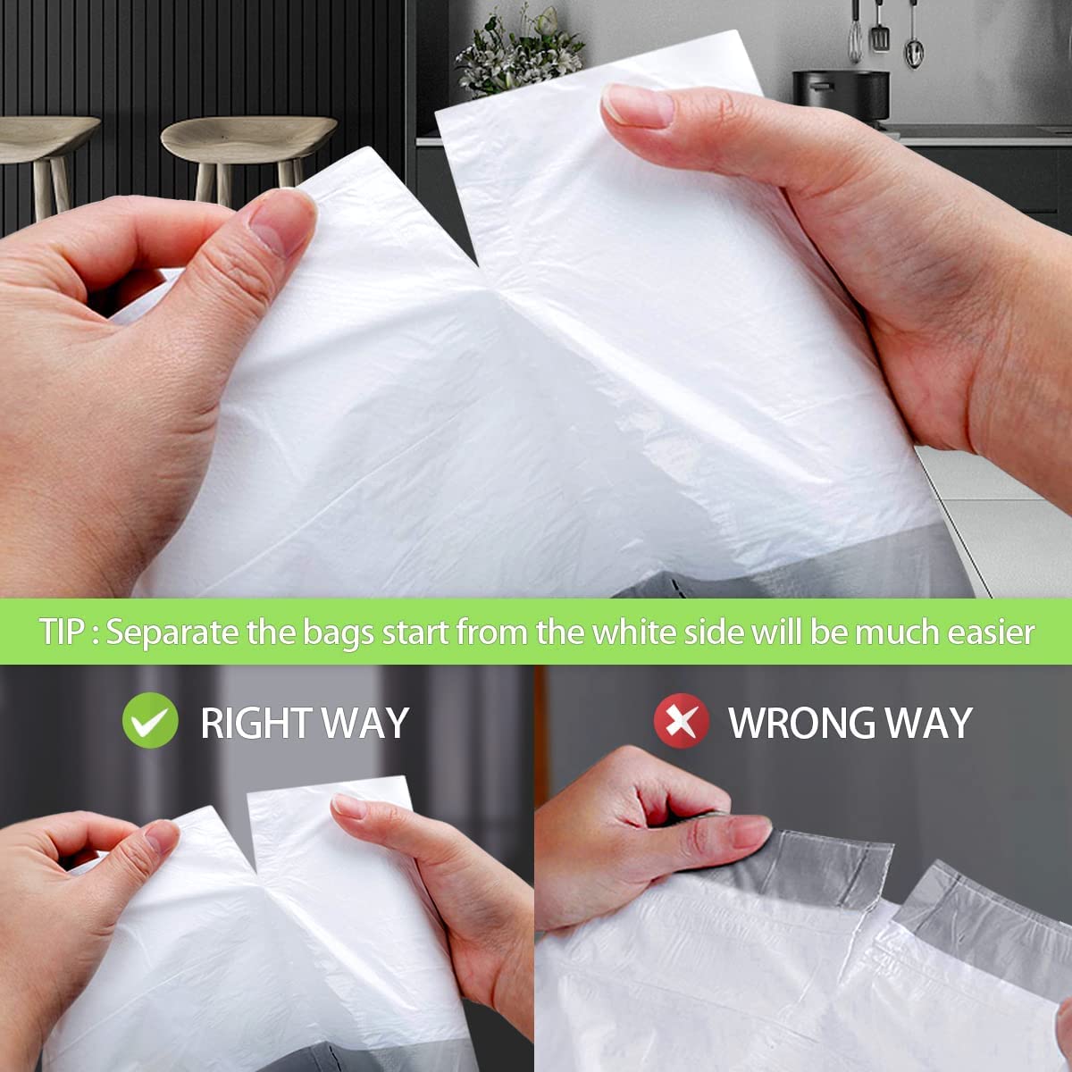 4 Gallon 160 Counts Strong Drawstring Trash Bags Garbage Bags by Teivio, Bathroom Trash Can Liners fit 12-15 Liter Trasn Bin, Small Plastic Bags for home office kitchen, White Wastebasket Liners