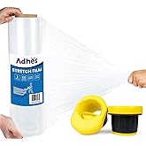 ADHES Heavy Duty Shrink Wrap Roll, 15 Inch x 1000 Feet, Stretch Wrap Stretch Film, 60 Gauge Industrial Strength Plastic Movin