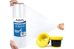 ADHES Heavy Duty Shrink Wrap Roll, 15 Inch x 1000 Feet, Stretch Wrap Stretch Film, 60 Gauge Industrial Strength Plastic Movin