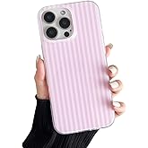 Sayoaho Compatible with iPhone 13 Pro Max Case, Fashion Cute Striped Aesthetic Design for Women, Soft TPU Shockproof Phone Case for iPhone 13 Pro Max 6.7 inch, Pink