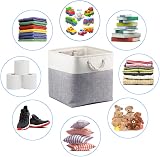 Mangata Cube Storage Boxes 30x30x30cm Grey White 3 Pack Fabric Collapsible view 5