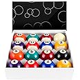 HMQQ Billiard Balls Set 2-1/4" Regulation Size Pool Table Balls for Replacement (16 Resin Balls)