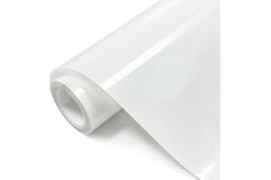 SCZENQI White Glitter HTV Transfer Vinyl Roll - 12" x 8ft. White Glitter Iron on Vinyl for DIY T-Shirts, Cricut Glitter HTV Heat Transfer Vinyl for All Cutting Machines, Easy to Cut & Weed (8FT)