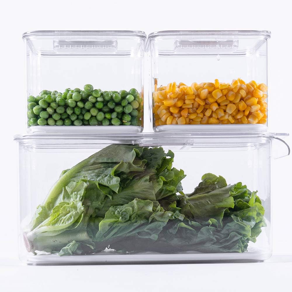 SANNO Fridge Food Storage Containers Produce Saver FreshWorks Produce - Stackable Refrigerator Kitchen Organizer Keeper- Set of 3 - Image 5