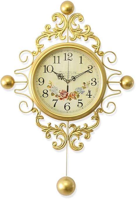 Amazon Co Jp 壁時計 レトロミュート時計リビングルームファッションモダンな壁チャートクリエイティブスイング時計クォーツ時計 色 2 ホーム キッチン