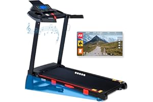 ATEEDGE Treadmill with Auto Incline, 18" Incline Treadmill for Home, Compact, Foldable, 350lb Capacity, Shock Absorption, 15% Incline Automatic, 0.5-10 MPH, 3 HP, Bluetooth App Running Treadmills