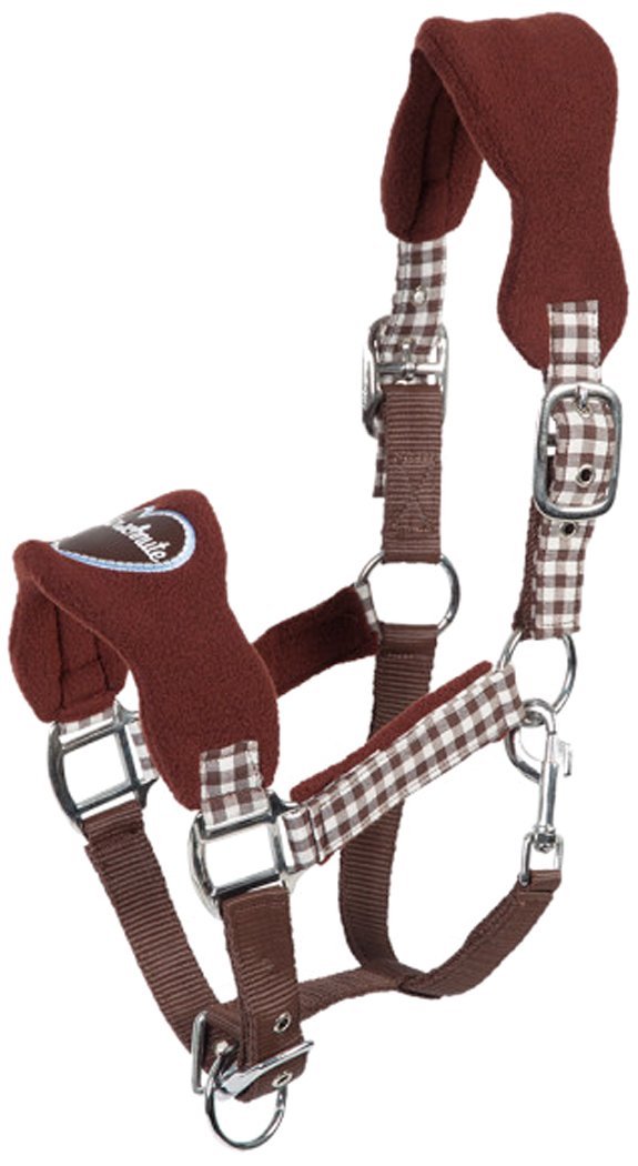 PFIFF Wiesn 102433-80-Pony Plastic Headcollar Small Brown/Light Blue