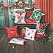 Phantoscope Decorative Christmas Throw Pillow Cover with Grid Background (Gift)