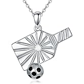 UCADRIT Pickleball Necklace Sterling Silver Sports Pendant Necklace Pickleball Jewelry Gifts for Women