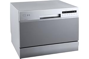 EdgeStar DWP62SV 6 Place Setting Portable Countertop Dishwasher - Silver