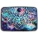 VICHLINE RFID Credit Card Holder Blocking Wallet for Women Men Mini Metal Slim Hard Aluminum Business Card Case (Abstract Mandala)