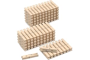 DUIJINYU 100 Pack Wooden Clothespins 2.9 Inch, Heavy-Duty Wood Rust-Resistant Clothes Pins, Solid Birch Clips for Laundry, Photo Wall Displays, Craft Projects & Classroom Decoration