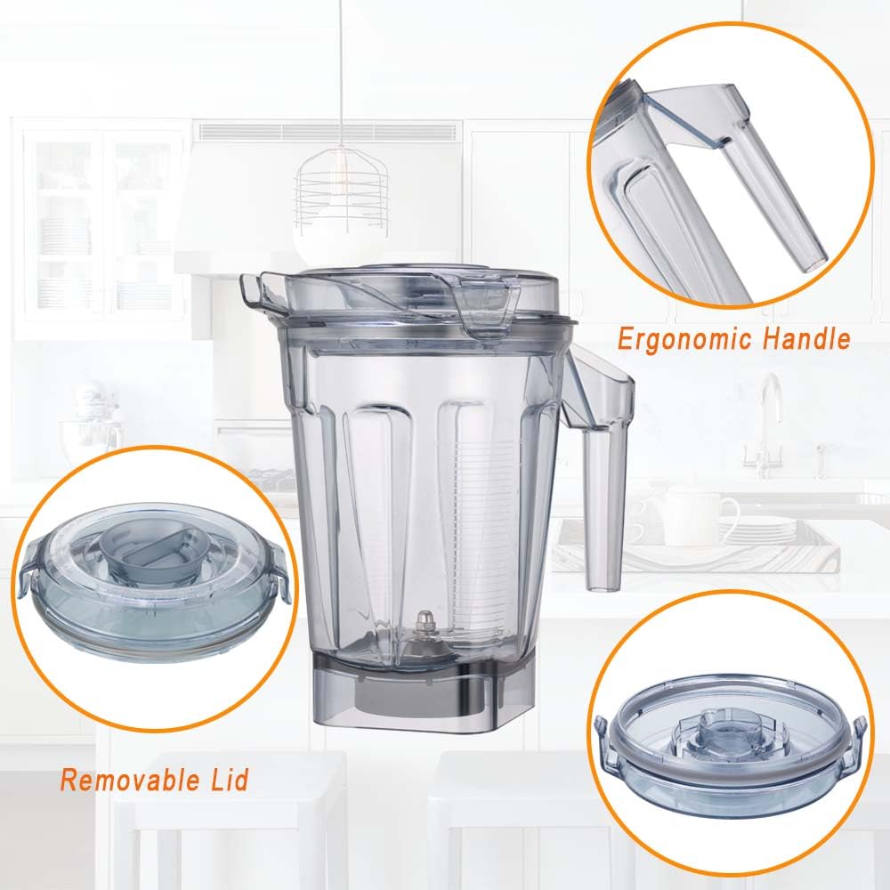for Vitamix Blenders 64oz Ascent Container, replace A2300 A2500 A3300 A3500 X2 X3 X4 X5 V1200 V1500, compatible with Ascent/Ascent X/Venturist Series Pitcher Jar Cup