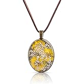 Aliravine Vintage Real Flower Necklace for Women, Handmade Resin Pendant, Elegant and Unique, Meaningful Gift for Christmas, Mother’s Day or Any Special Occasion - Adjustable