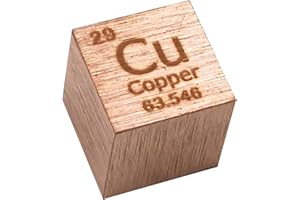 TIHONORI Copper Cube - 10mm Pure Metal Element Cubes - Laser Engraved High Density Cube Set for a Periodic Table of Elements Collection,Copper