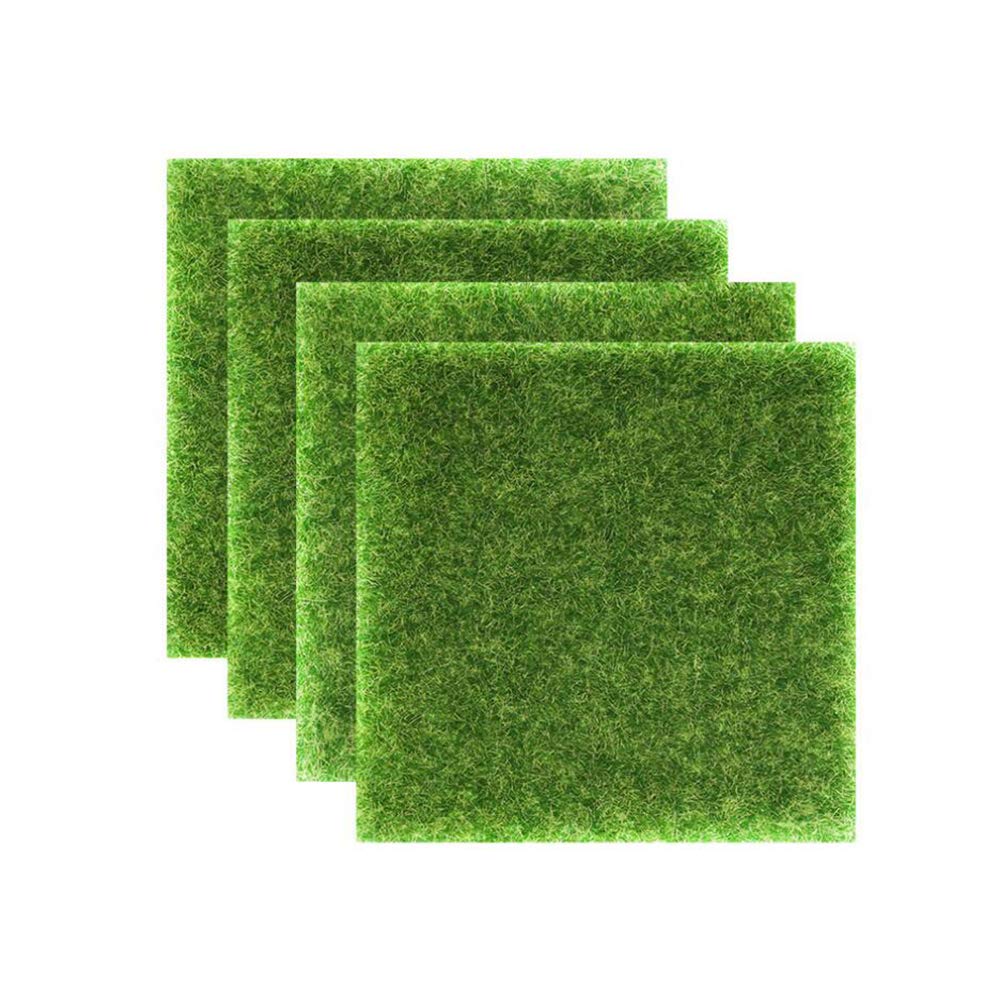 Upstore 6Pcs 15 x 15cm Artificial Garden Grass Life-Like Fairy Artificial Grass Lawn Miniature Ornament Garden Dollhouse DIY Decoration Grass