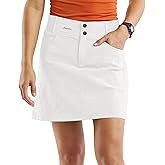 Fisoew Womens Mid Rise Running Tennis Skirts Casual Athletic Golf Hiking Relaxed Fit Skirt White