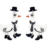 Cute Acrylic Animal Drop Earrings Colorful Boots Chicken Hen Dinosaur Lovely Panda with Bamboos Funny Animal Dangle Earrings For Women Christams Birthday Gift