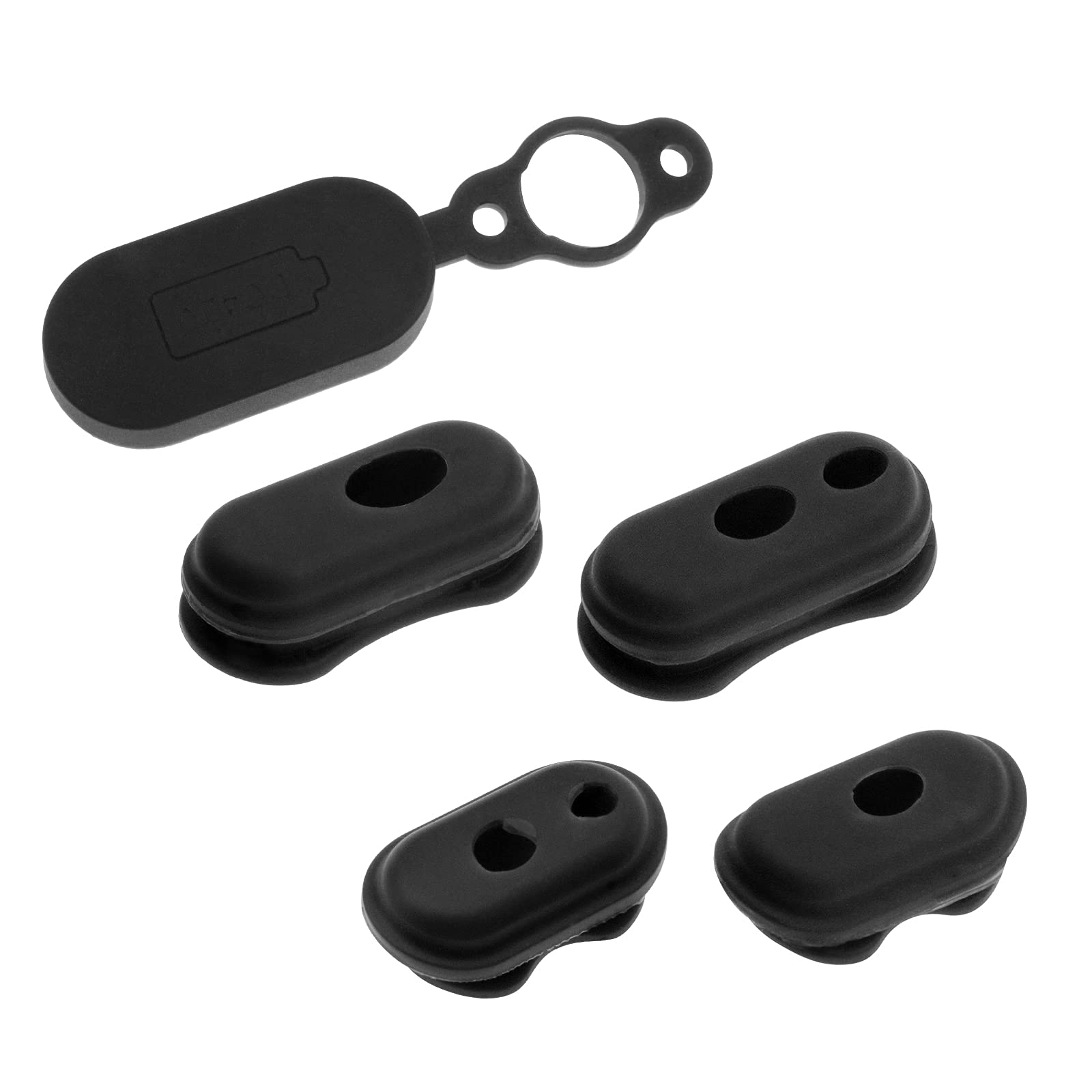 EMSea 5pcs Silicone Charge Port Cover Protector Black Waterproof Anti Dust Plug Charging Interface Port Protector Compatible with Xiaomi 1s M365/Pro Electric Scooter