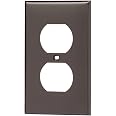 Leviton Midway Size 2-Gang Duplex Receptacle Wall Plate - Brown Thermoset Electrical Cover