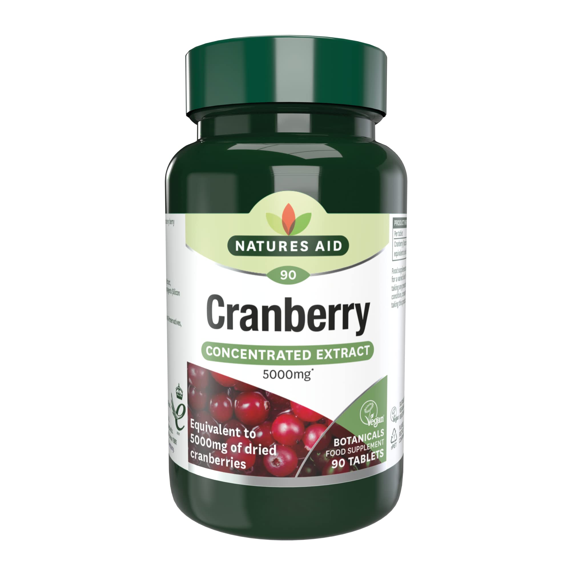 Natures Aid Cranberry 200mg – High Strength Tablets – Supports Urinary Tract Health & Immune System – Antioxidant Protection – Vegan, Gluten Free – 90 Tablets – Food Supplement