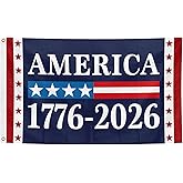 250th Birthday Flag 3x5 Ft 250 Years Anniversary 4th of July Flags Banner for Yard Parties Festival Celebration Patriotic Decoration