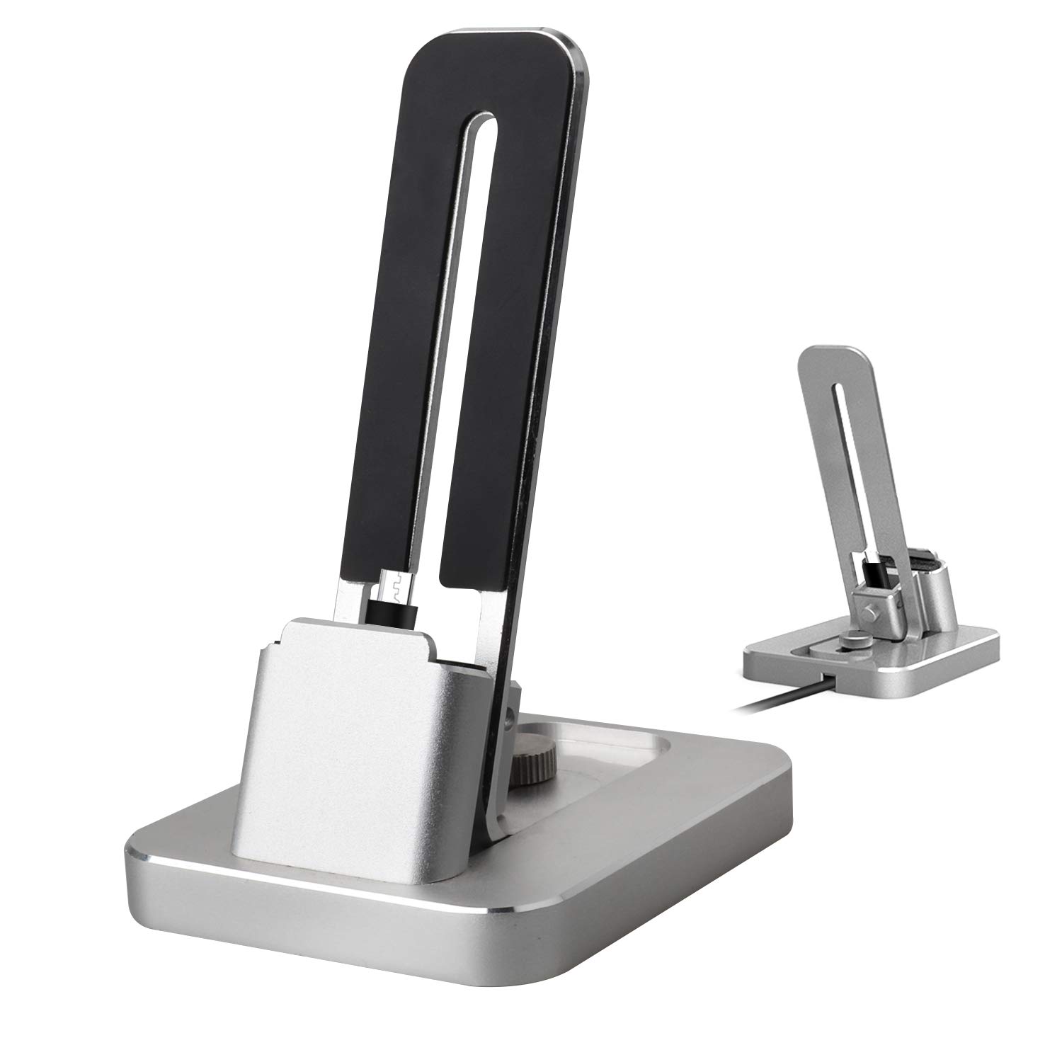 BIAL Mobile Phone Stand, Aluminium Mobile Phone Holder, Mobile Phone Holder, Portable Stand Holder for Phone, Samsung, Huawei, Desk, Other Smartphones (Silver)