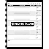 Homework Planner for ADHD Students: Undated Assignment Journal Notebook