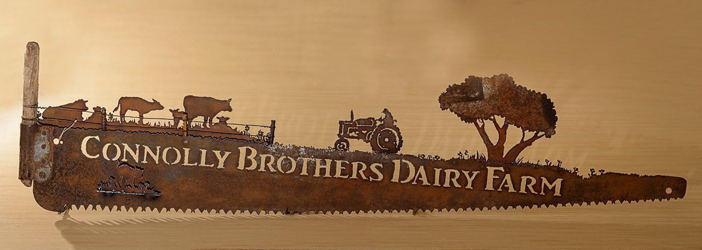 Custom Detailed Design 2-Man Saw - Tell your story! Hand (plasma) cut TWO-MAN saw Metal Art | Wall Decor | Recycled Art - Made to Order