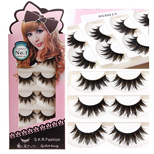 cici store 5 Pairs Handmade Natural Soft Fashion Long Thick Eyelashes Makeup False Eye Lashes - Thumbnail 2